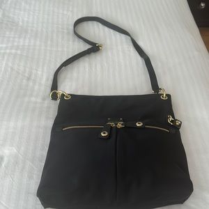 Henri Bendel black nylon and canvas shoulder and crossbody bag NWT